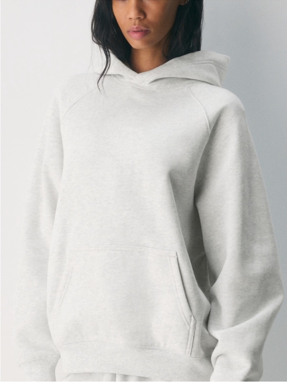 Aritzia Light Gray Oversized Hooded Sweatshirt